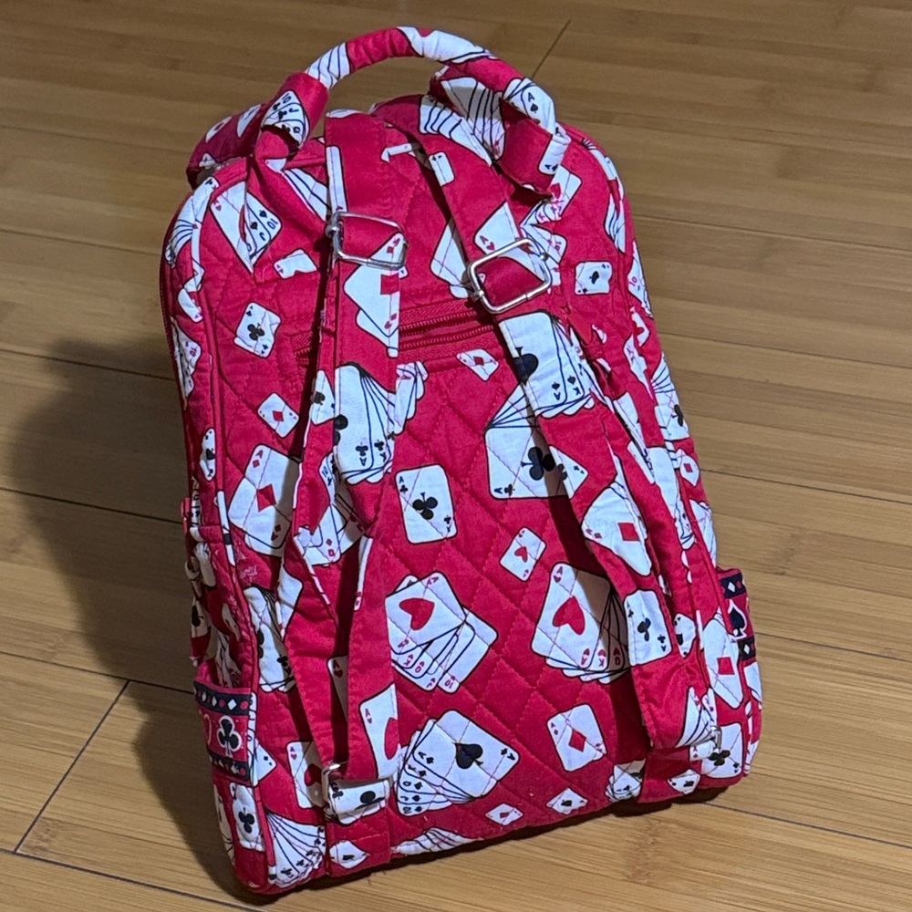 Red Playing Card Pattern Backpack - image 2